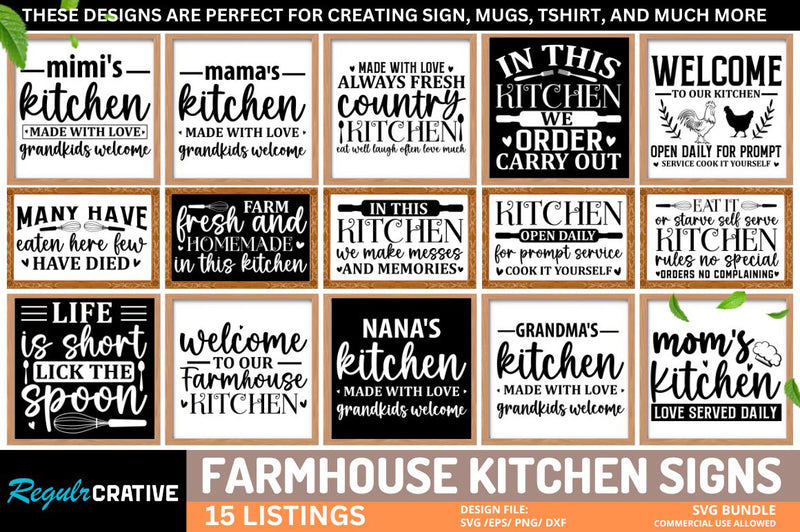 Farmhouse Kitchen Svg Bundle SVG Regulrcrative 