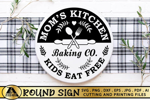 Farmhouse Kitchen SVG Mom's Baking SVG Kitchen Round Sign SVG zoellartz 
