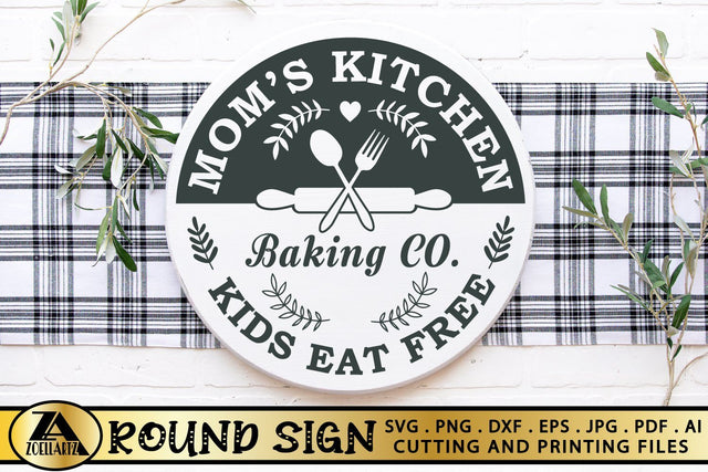 Farmhouse Kitchen SVG Mom's Baking SVG Kitchen Round Sign SVG zoellartz 