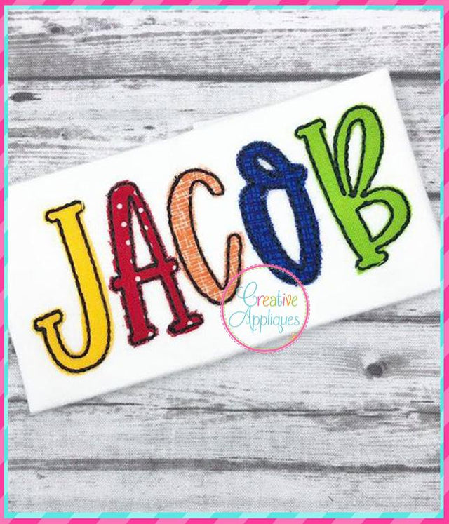 Farmhouse Lemonade Bean Stitch Embroidery Font Font Creative Appliques 