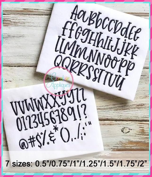 Farmhouse Lemonade Embroidery Font So Fontsy