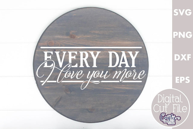 Farmhouse Love Round Sign Svg, Every Day I Love You More SVG Crafty Mama Studios 
