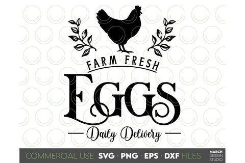 Farmhouse Market Sign SVG, Farm Fresh Eggs SVG PNG DXF EPS SVG March Design Studio 