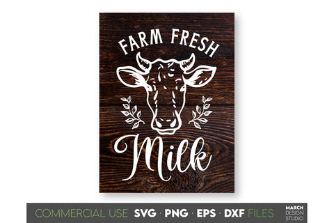 Farmhouse Market Sign SVG, Farm Fresh Milk SVG PNG DXF EPS SVG March Design Studio 