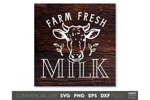 Farmhouse Market Sign SVG, Farm Fresh Milk SVG PNG DXF EPS SVG March Design Studio 