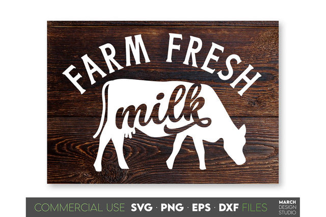 Farmhouse Market Sign SVG, Farm Fresh Milk SVG PNG DXF EPS SVG March Design Studio 