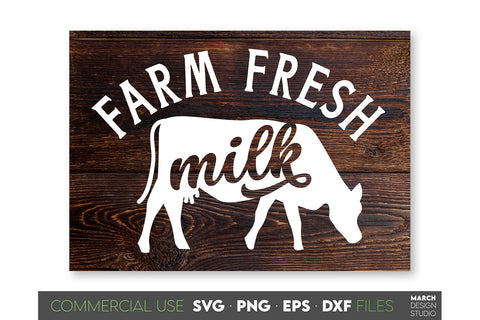 Farmhouse Market Sign SVG, Farm Fresh Milk SVG PNG DXF EPS SVG March Design Studio 