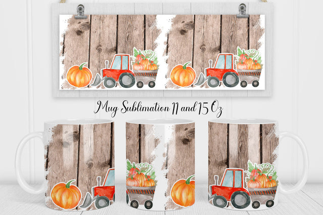 Farmhouse Mug Wrap Sublimation WatercolorColorDream 
