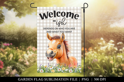 Farmhouse Porch Decor | Welcome-ish Garden Flag Sublimation BijouBay 