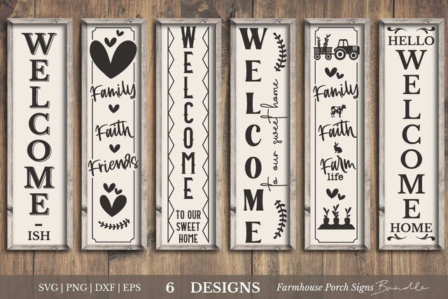 Farmhouse Porch Signs Bundle | Vertical Door Signs SVG SVG Petunia Digital Design 