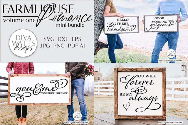 Farmhouse Romance SVG Mini Bundle SVG Diva Watts Designs 