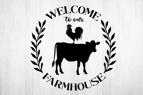 Farmhouse Round Sign SVG Design. Welcome to our Farmhose. SVG Samaha Design 