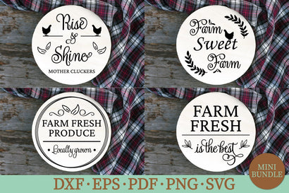 Farmhouse Round Signs Bundle SVG Carla C Designs 