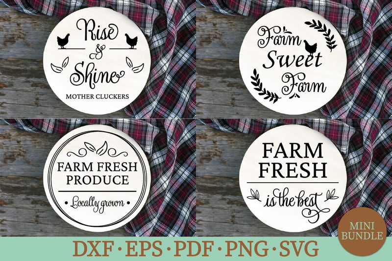 Farmhouse Round Signs Bundle SVG Carla C Designs 