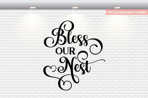 Farmhouse Sign - Bless Our Nest - SVG, PNG, DXF, EPS SVG Elsie Loves Design 