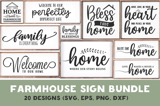 Farmhouse Sign Bundle, 21 Designs SVG futivesvg 