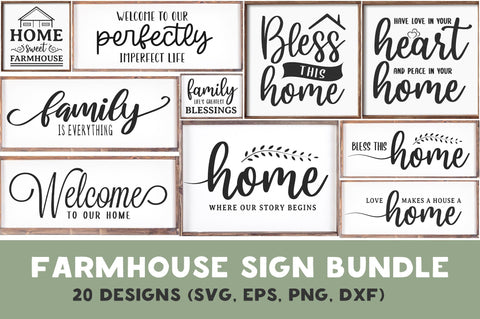 Farmhouse Sign Bundle, 21 Designs SVG futivesvg 
