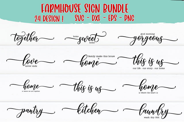Farmhouse sign Bundle , home sign bundle, 24 Designs SVG Chamsae Studio 