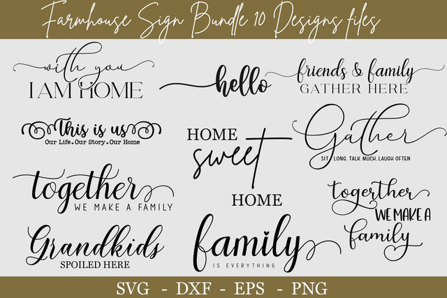 Farmhouse Sign Bundle Svg, Home Sign Bundle svg cut files SVG Chamsae Studio 