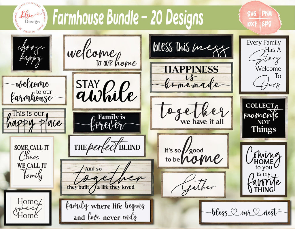 Farmhouse Sign Bundle - SVG, PNG, DXF, EPS - So Fontsy