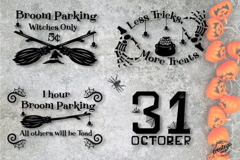 Farmhouse Sign, Halloween Svg, Farmhouse Halloween Bundle with skeleton SVG Createya Design 