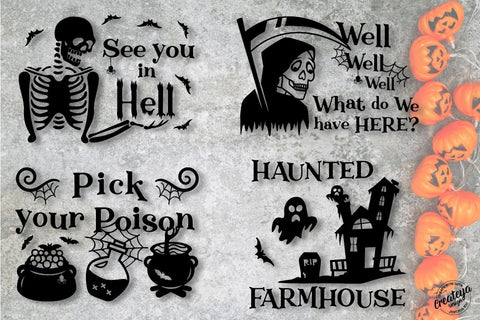 Farmhouse Sign, Halloween Svg, Farmhouse Halloween Bundle with skeleton SVG Createya Design 