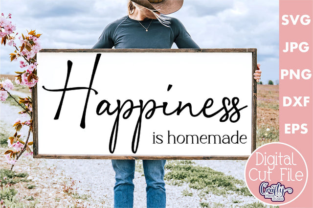 Farmhouse Sign Home Svg | Happiness Is Homemade SVG Crafty Mama Studios 