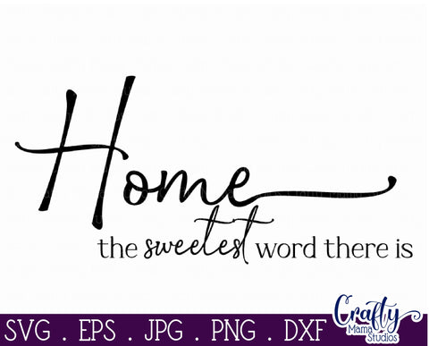 Farmhouse Sign Home Svg | Home The Sweetest Word There Is SVG Crafty Mama Studios 