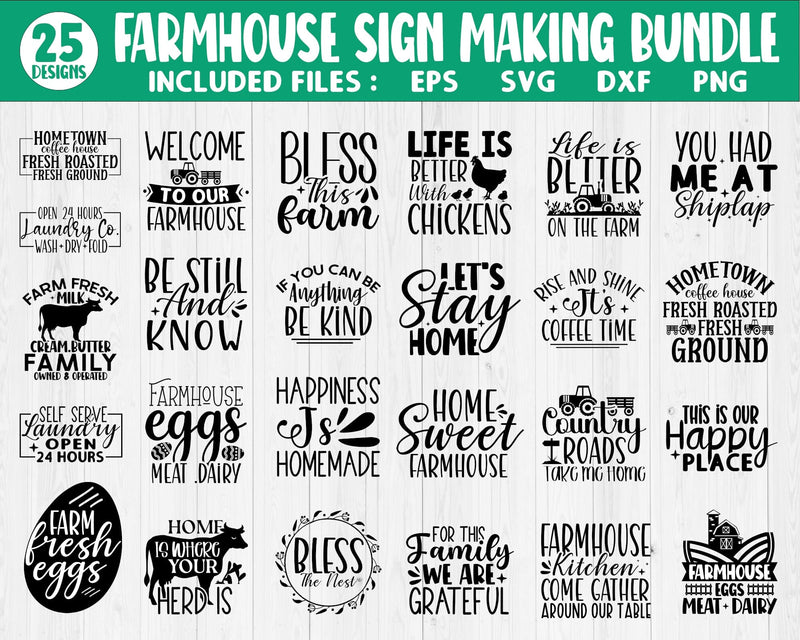 Farmhouse Sign Making SVG Bundle - So Fontsy