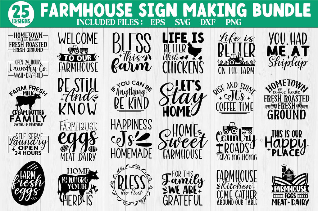 Farmhouse Sign Making SVG Bundle - So Fontsy