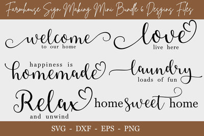 Farmhouse Sign Mini Bundle 6 Designs svg Files, svg cut file SVG Chamsae Studio 