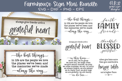Farmhouse Sign SVG Bundle | 6 Farmhouse SVG Sign Designs | Family SVGs SVG Grace Lynn Designs 