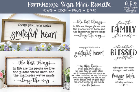 Farmhouse Sign SVG Bundle | 6 Farmhouse SVG Sign Designs | Family SVGs SVG Grace Lynn Designs 