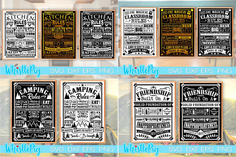 Farmhouse Sign SVG Bundle Farmhouse Kitchen SVG Bundle Farmhouse Reverse Canvas Svg Bundle Home Svg New Home Svg Housewarming Svg Bundle SVG Whistlepig Designs 