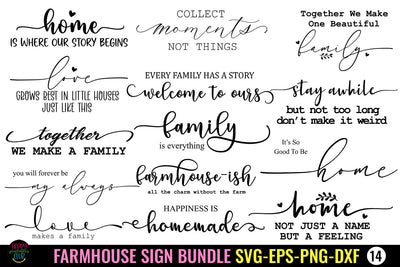 Farmhouse Sign SVG Bundle I Family Sign SVG Bundle I Home Sign SVG Bundle SVG Happy Printables Club 