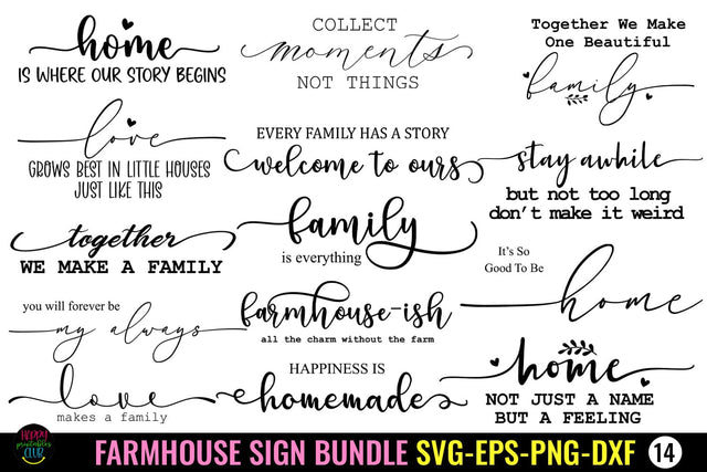 Farmhouse Sign SVG Bundle I Family Sign SVG Bundle I Home Sign SVG Bundle SVG Happy Printables Club 