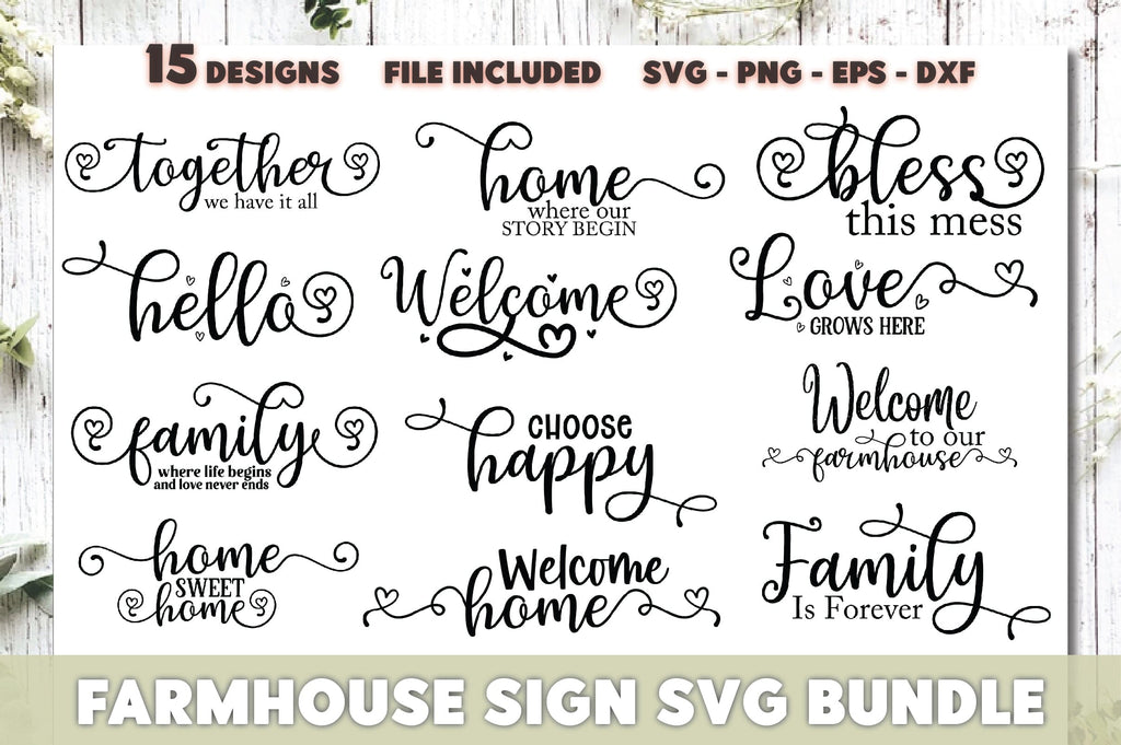 Farmhouse Sign SVG Bundle - So Fontsy