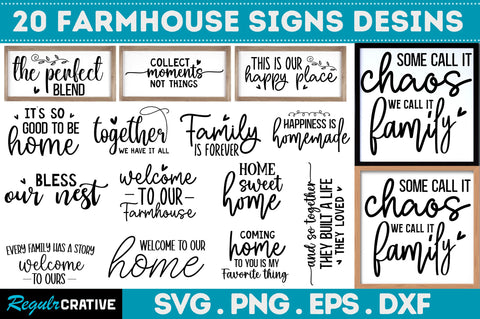 Farmhouse Sign SVG Bundle SVG Regulrcrative 