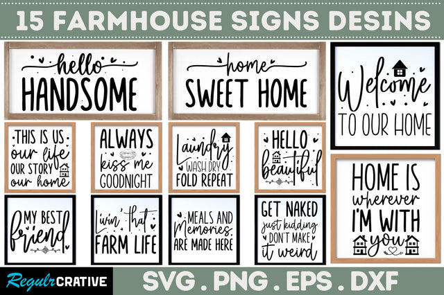 Farmhouse Sign SVG Bundle SVG Regulrcrative 