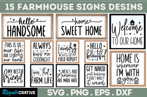Farmhouse Sign SVG Bundle SVG Regulrcrative 