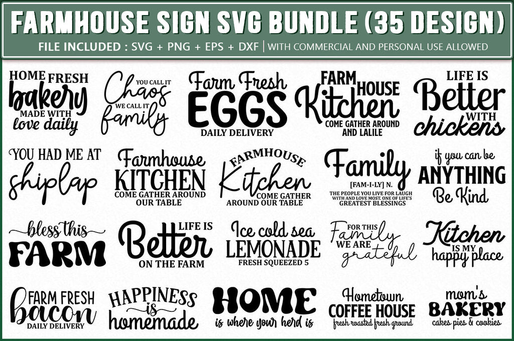 Farmhouse Sign SVG Bundle - So Fontsy