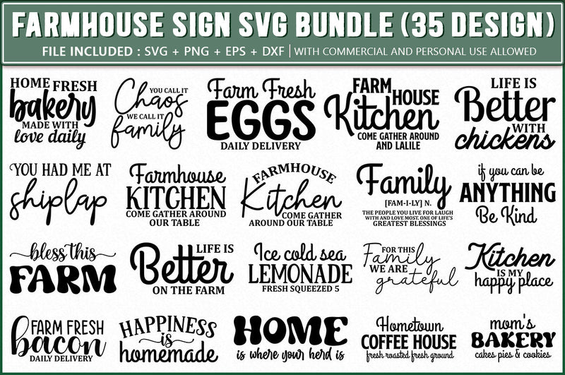 Farmhouse Sign SVG Bundle - So Fontsy