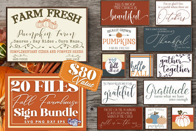 Farmhouse Sign Svg, Fall Bundle, Autumn Bundle Sublimation SVG Crafty Mama Studios 