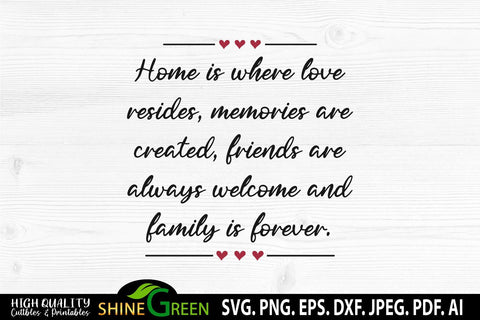 Farmhouse Sign SVG - Home SVG - Family Quote SVG SVG Shine Green Art 
