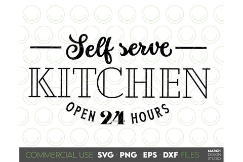 Farmhouse Sign SVG, Self Serve Kitchen SVG, Market Sign SVG SVG March Design Studio 