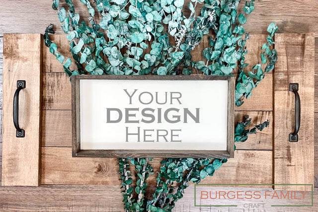 Farmhouse sign with eucalyptus | MOCKUP Mock Up Photo Burgess Family Craft 