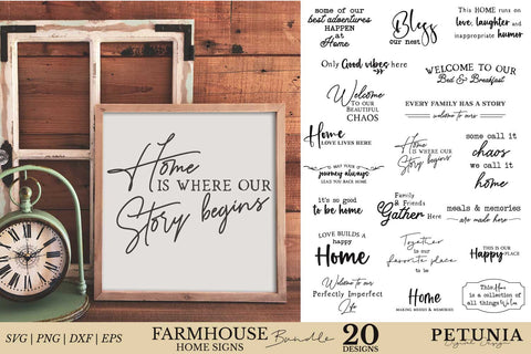 Farmhouse Signs Bundle | Home Sign SVG SVG Petunia Digital Design 