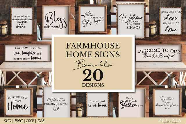 Farmhouse Signs Bundle | Home Sign SVG SVG Petunia Digital Design 