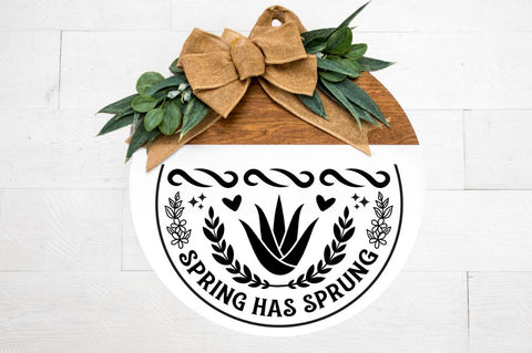 Farmhouse Spring Round Sign Bundle SVG DESIGNISTIC 