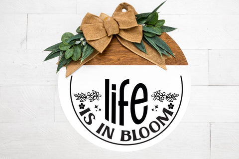 Farmhouse Spring Round Sign Bundle SVG DESIGNISTIC 